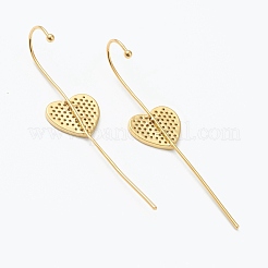Brass Micro Pave Clear Cubic Zirconia Ear Wrap Crawler Hook Earrings&nbsp;EJEW-J101-20G