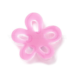 半透明の樹脂カボション  中空の花  フラミンゴ  28.5x28x6.8mm&nbsp;RESI-K021-01A
