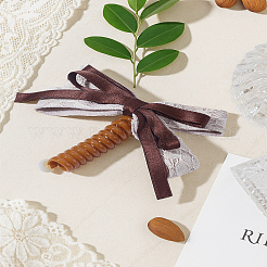 1Pc Resin and Polyester Braided Phone Cord Hair Ties&nbsp;OHAR-LP0003-006A