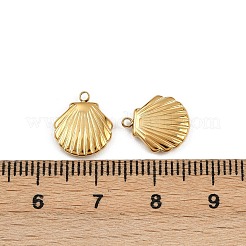 304ステンレススチールチャーム  イオンプレーティング（ip）  シェルチャーム  18KGP本金メッキ  12x10x2mm  穴：1.2mm&nbsp;STAS-K295-17G