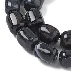 天然石黒瑪瑙ビーズ連売り  染め＆加熱  コラム  ブラック  15~16x11.5~13x11~13mm  穴：1.6mm  約12個/連  7.17~7.28''（18.2~18.5センチメートル）&nbsp;G-H295-F01-14