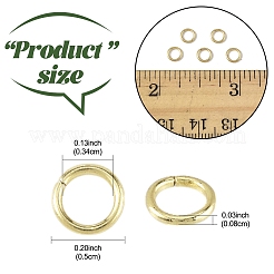 304ステンレススチールオープン丸カン  ラウンド  DIYジュエリー製作用  18KGP本金メッキ  20ゲージ  5x0.8mm  内径：3.4mm&nbsp;STAS-YW0001-62B