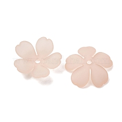 つや消しアクリルビーズキャップ  花  5枚の花びら  桃パフ  14x15x3.5mm  穴：1.4mm  約2688個/500g&nbsp;AC-CBA1E6C-08A