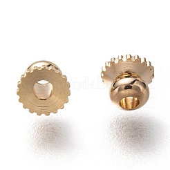 真鍮ビーズキャップ  カドミウムフリー＆鉛フリー  長持ちメッキ  24KGP本金メッキ  4x3mm  穴：1.4mm&nbsp;KK-H759-38A-G