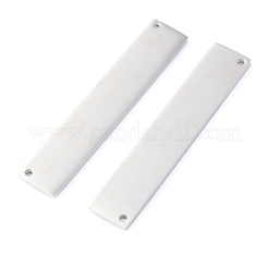 変色しない304ステンレススチールペンダント  レーザー切断  長方形  ステンレス鋼色  36x7x1.1mm  穴：1mm&nbsp;LS-STAS-O142-74P
