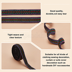 5 Yards Ethnic Style Embroidery Flat Polyester Elastic Cord/Band&nbsp;OCOR-BC0005-15B