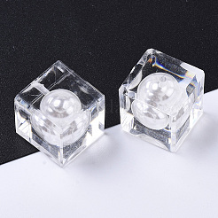透明なアクリルビーズ  アブソリュートプラスチック模造パール  片穴  キューブ  透明  15x15x15mm  穴：1.2mm&nbsp;TACR-R146-015A