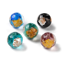 Handmade Gold & Silver Foil Lampwork Beads&nbsp;GLAA-G107-07B-15