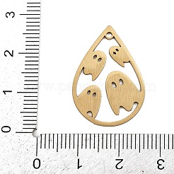 ハロウィン 201 ステンレス ペンダント  ゴールドカラー  ティアドロップ  ゴースト  26x18x1mm  穴：1.2mm&nbsp;STAS-Z155-01A-G