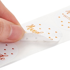 サンキューステッカーロール  フラットラウンドい紙のギフトタグステッカー  粘着ラベルステッカー  ゴールド  4.2cm  ステッカー：38x0.1mm  500PCS /ロールについて&nbsp;DIY-O021-10