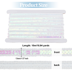 Sparkle Polyester Lace Ribbons&nbsp;OCOR-WH0090-67B