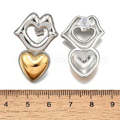 304 Stainless Steel Two-tone Stud Earrings for Women&nbsp;EJEW-R023-01GP-05
