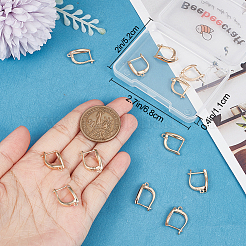 16Pcs 4 Styles Brass Hoop Earring Findings with Latch Back Closure&nbsp;KK-BBC0008-19
