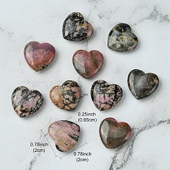 Natural Rhodonite Heart Palm Stone&nbsp;G-YW0001-54