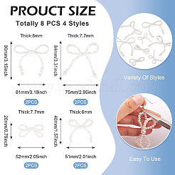 8Pcs 4 Styles Plastic Imitation Pearl Beaded Bowknot Ornament Accessories&nbsp;KY-TA0001-40