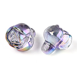 電気メッキ透明アクリルビーズ  花  カラフル  15x13.5x14.5mm  穴：3.2mm&nbsp;PACR-CJC0008-08D