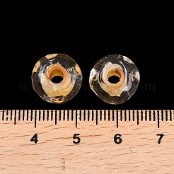 手作りランプワークビーズ  ロンデル  砂茶色  12.5x7.5mm  穴：3.5mm&nbsp;LAMP-A012-02E