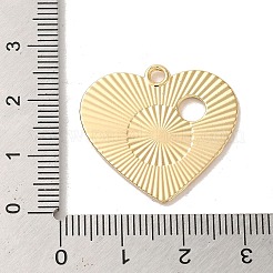 虹色の合金エナメル ペンダント  ハートチャーム  ゴールドカラー  カラフル  25x27x1.2mm  穴：2mm&nbsp;ENAM-R147-07G
