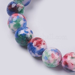 Natural Jade Beaded Stretch Bracelet&nbsp;BJEW-P214-M-6mm