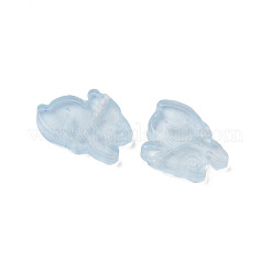 透明ガラスビーズ  兎  ライトブルー  14.5x19x3.5mm  穴：1mm&nbsp;GLAA-Q092-03-D02