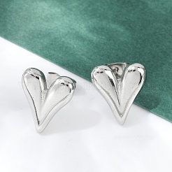 Non-Tarnish 304 Stainless Steel Heart Stud Earrings for Women&nbsp;EJEW-F300-09P