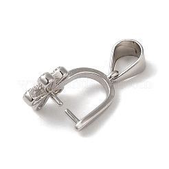 Rhodium Plated 925 Sterling Silver Ice Pick Pinch Bails&nbsp;STER-NH0001-22P