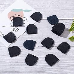 レザージッパープラーテール  ファスナー部品  バッグアクセサリー用  半円  ブラック  32x30.5~31x2mm  10のペア/箱&nbsp;AJEW-PH0017-51