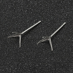 925スターリングシルバーイヤリングのセッティング  銀  トレイ：6mm  14x7mm  ピン：0.6mm&nbsp;STER-P032-09S