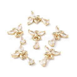 Brass Pave Cubic Zirconia Charms&nbsp;X-KK-G462-09KCG