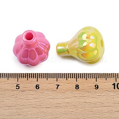 不透明UVメッキアクリルビーズ  虹色の  タマネギ  ミックスカラー  24x19.5mm  穴：3.5mm&nbsp;PACR-P005-04