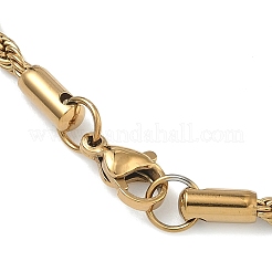 3MM 201 Stainless Steel Rope Chain Bracelets for Women&nbsp;BJEW-R318-01G-1