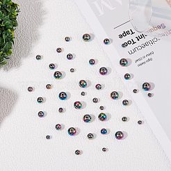 80Pcs 4 Style Rack Plating Rainbow Color 304 Stainless Steel Beads&nbsp;STAS-SZ0002-38