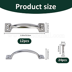 鉄製の箱の引き出し取っ手  金属ネジ付き  キャビネットノブ  プラチナ  135x31x31mm&nbsp;LS-IFIN-WH0011-77P