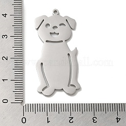 変色しない304ステンレススチールペンダント  レーザー切断  犬チャーム  ステンレス鋼色  39.5x18x1.5mm  穴：1.5mm&nbsp;STAS-K270-13P