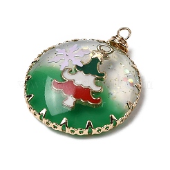 Christmas Alloy Resin Pendants&nbsp;CRES-D324-01KCG