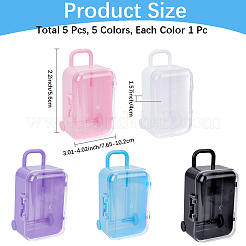 5Pcs 5 Colors Luggage Cases Plastic Candy Gift Storage Boxes&nbsp;CON-CN0001-21