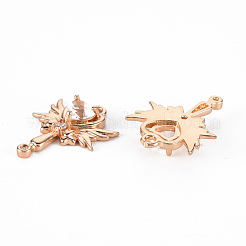 Rack Plating Brass Micro Pave Clear Cubic Zirconia Pendants&nbsp;KK-T060-07-RS