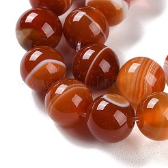 Natural Striped Agate/Banded Agate Beads Strands&nbsp;G-Z060-A01-C05