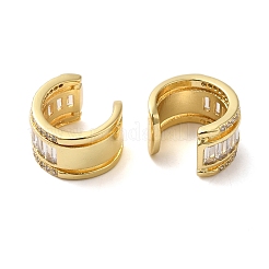 Brass Micro Pave Clear Cubic Zirconia Cuff Earrings for Women&nbsp;EJEW-B057-04G