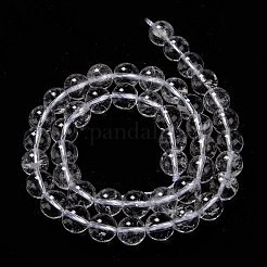 天然石クオーツクリスタルビーズ連売り  ロッククリスタルビーズ  木綿糸で  ラウンド  8mm  穴：1mm  約45個/連  14.17インチ（36cm）&nbsp;X-G-H236-05A-8mm