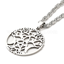 Non-Tarnish 201 Stainless Steel Pendant Necklaces for Women Men&nbsp;NJEW-G123-14P
