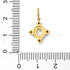 304ステンレススチールラインストーンペンダント  ゴールドカラー  オーバルチャーム  15x12x2.5mm  穴：5mm&nbsp;STAS-A145-04A-G