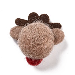 ウールフェルトディスプレイ装飾  クリスマスのトナカイ/クワガタ  キャメル  48x49x26.5mm&nbsp;DIY-K050-02