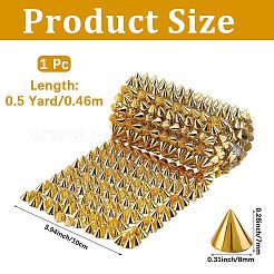 プラスチックコーンネックリベット1袋  オーガンジーギフトバッグ1個付き  ゴールド  10x7mm  0.5ヤード/袋&nbsp;DIY-CP0013-67C