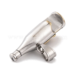 304ステンレスペンダント  スカルボトルチャーム  ミックスカラー  44x17x14.5mm  穴：6.5x10mm&nbsp;STAS-K283-34AGP