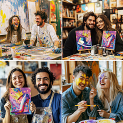 キャンバスの描画アウトラインペイントステンシルテンプレート  プラスチック製のテーブルクロス付き  木製の描画用イーゼル  ポリエステル ノースリーブエプロン  ミックスカラー  254x203.2mm  2個/セット&nbsp;DIY-GW0001-04