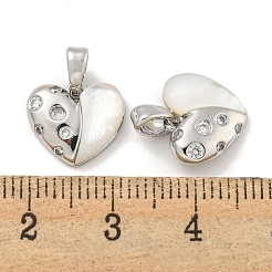 Brass Micro Pave Clear Cubic Zirconia Pendants&nbsp;KK-P275-16P