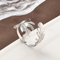 304 Stainless Steel Open Cuff Rings for Women&nbsp;RJEW-A079-12D-P