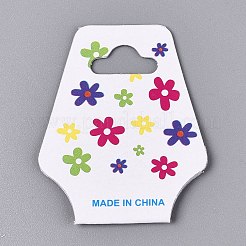 厚紙紙のジュエリーディスプレイカードを折りたたんでネックレスとブレスレットを保管します  花と台形  カラフル  9.5x3.7x0.02cm  穴：7x15mm&nbsp;CDIS-N004-01