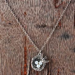 Alloy & Imitation Pearl Pendant Necklaces&nbsp;FS-WG171EF-01